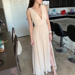Long flowy bridesmaid dress